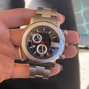 Authentic Silver Gucci chronograph watch